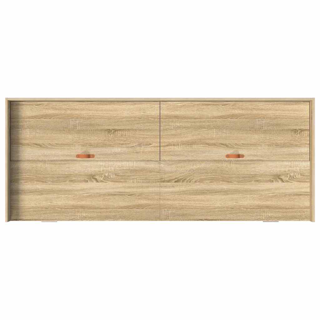 Seng Med Opbevaring Med Skuffe Sonoma Eg 75 X 190 Cm Konstrueret Træ - Billede 8