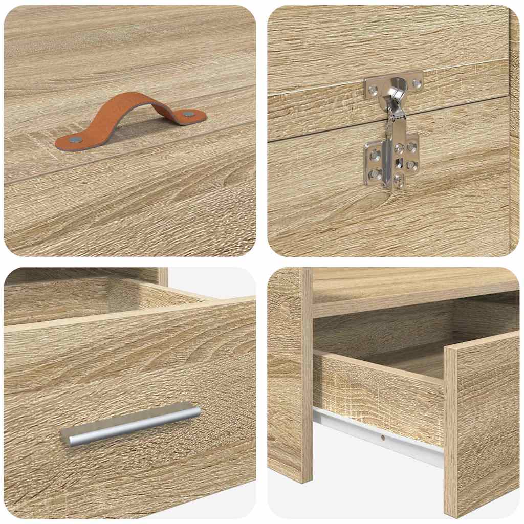 Seng Med Opbevaring Sonoma-eg 200 X 200 Cm Konstrueret Træ - Billede 9