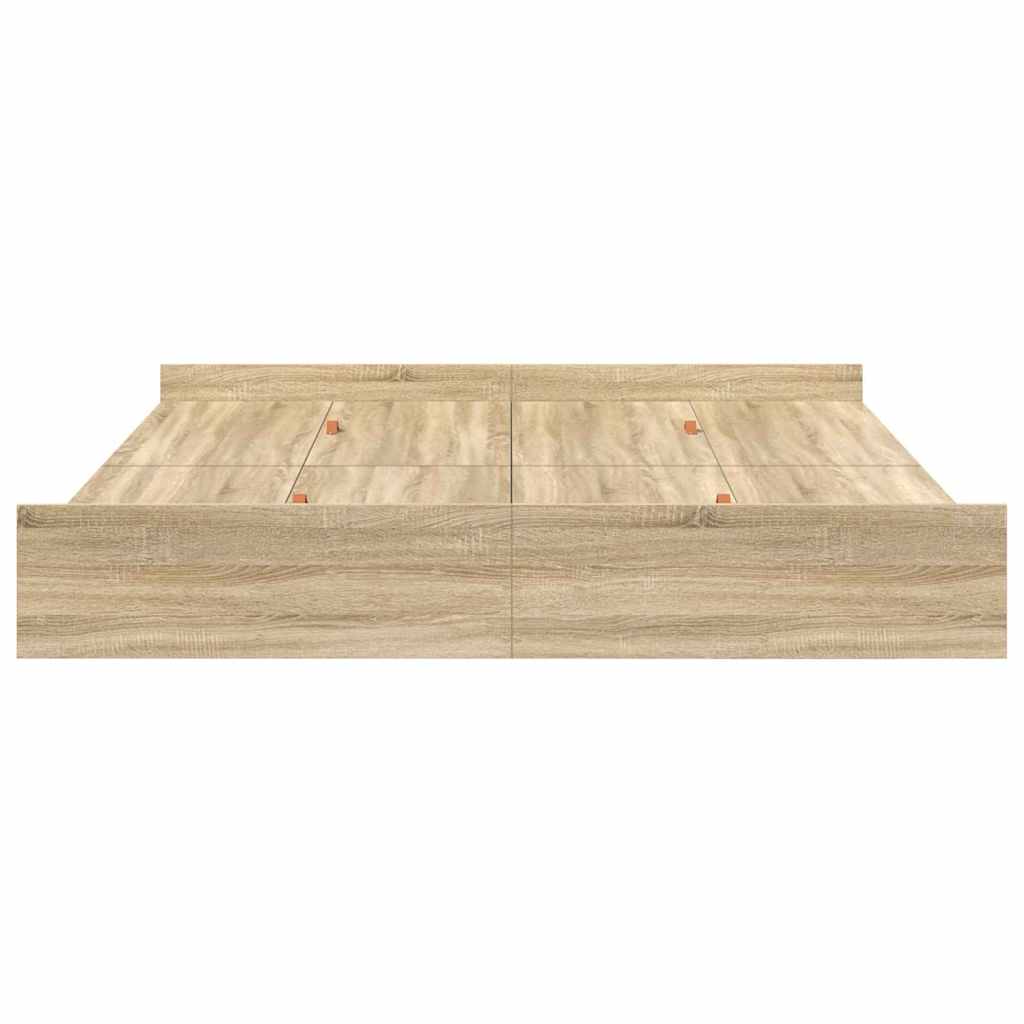 Seng Med Opbevaring Sonoma-eg 200 X 200 Cm Konstrueret Træ - Billede 6