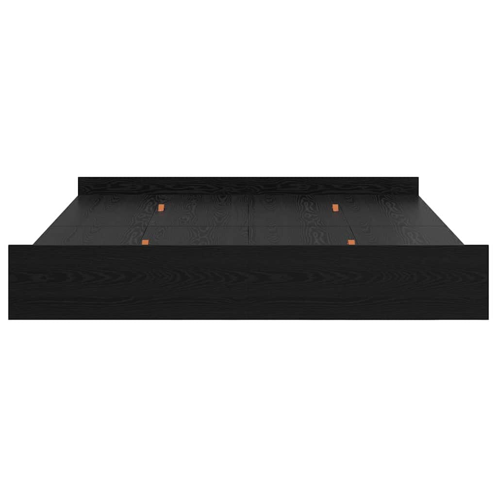 Seng Med Opbevaring Sort Eg 180 X 200 Cm Konstrueret Træ - Billede 6