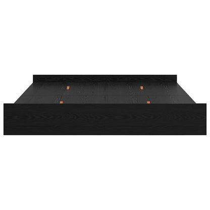 Seng Med Opbevaring Sort Eg 180 X 200 Cm Konstrueret Træ - Billede 6