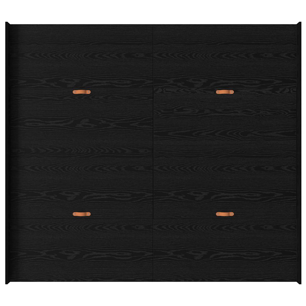 Seng Med Opbevaring Sort Eg 180 X 200 Cm Konstrueret Træ - Billede 8