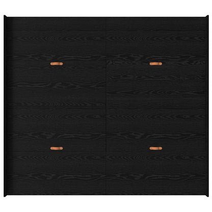 Seng Med Opbevaring Sort Eg 180 X 200 Cm Konstrueret Træ - Billede 8