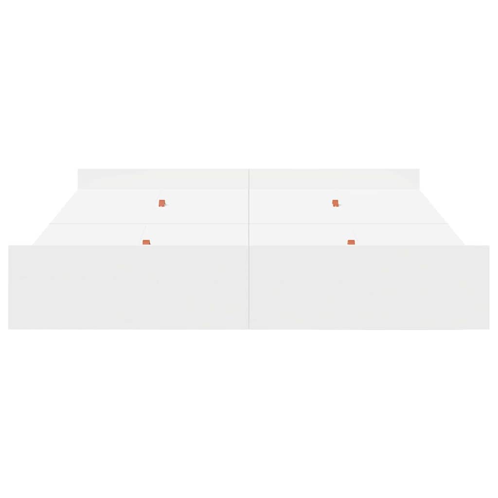 Seng Med Opbevaring Hvid 160 200 Cm Konstrueret Træ - Billede 6