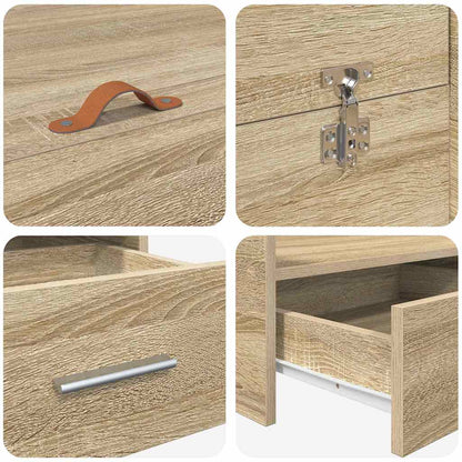 Seng Med Opbevaring Sonoma-eg 150 X 200 Cm Konstrueret Træ - Billede 9