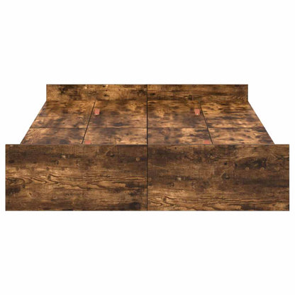 Seng Med Opbevaring Røget Eg 120 X 200 Cm Konstrueret Træ - Billede 6