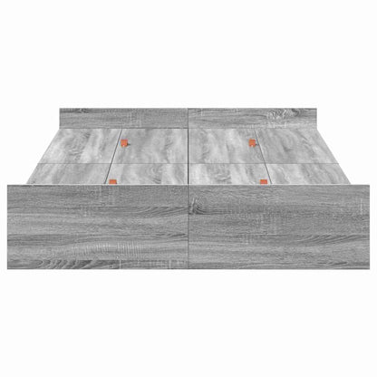 Seng Med Opbevaring Grå Sonoma-eg 120 X 200 Cm Konstrueret Træ - Billede 6