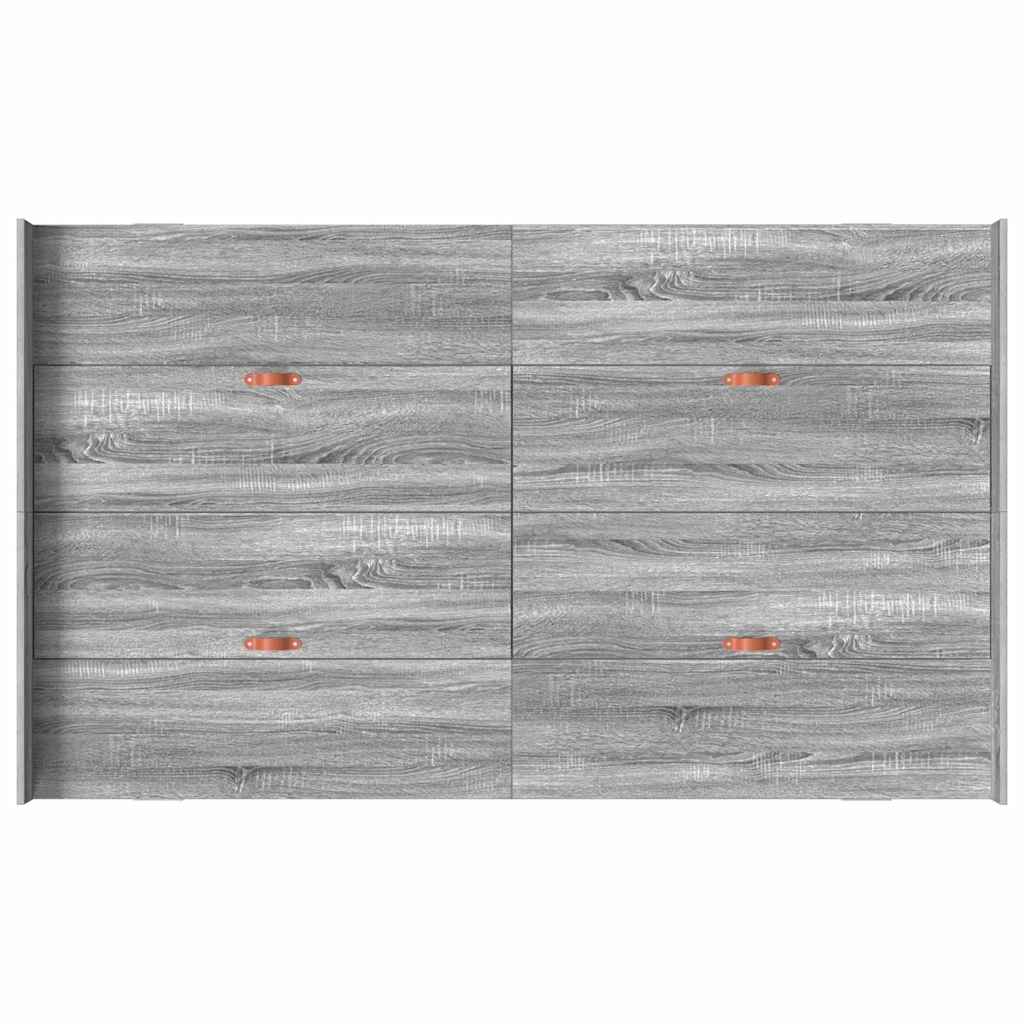 Seng Med Opbevaring Grå Sonoma-eg 120 X 200 Cm Konstrueret Træ - Billede 8