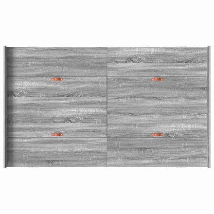 Seng Med Opbevaring Grå Sonoma-eg 120 X 190 Cm Konstrueret Træ - Billede 8