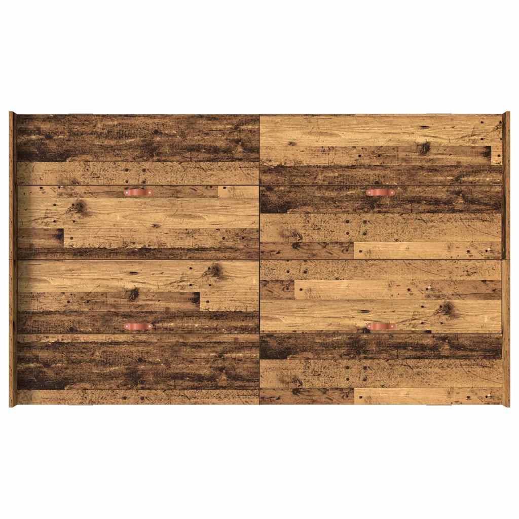 Sengeramme Med Opbevaring Med Skuffe Gammelt Træ 120 X 190 Cm - Billede 8