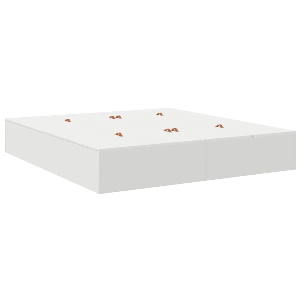 Sengeramme Med Opbevaring Hvid 180 X 200 Cm Konstrueret Træ - Billede 2
