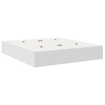 Sengeramme Med Opbevaring Hvid 180 X 200 Cm Konstrueret Træ - Billede 2