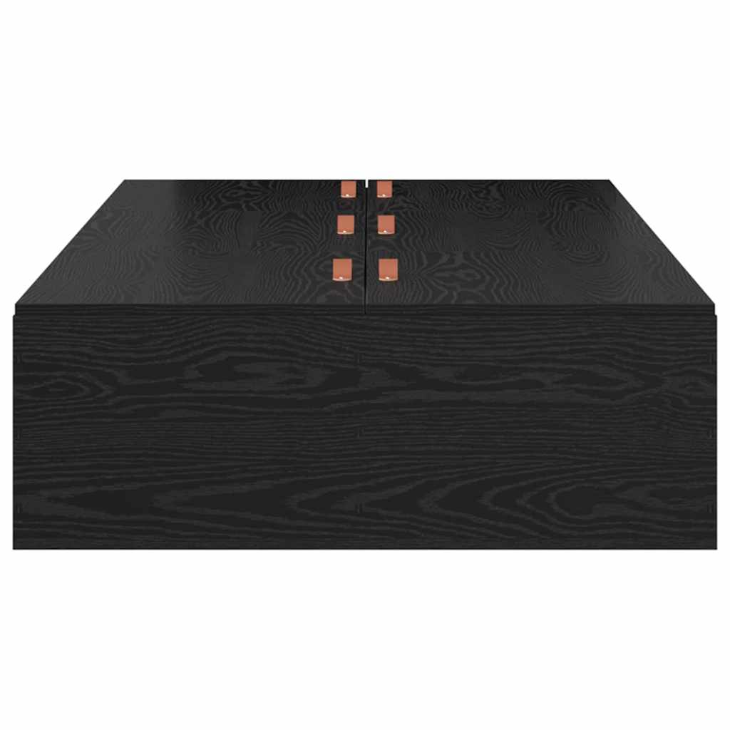 Sengestel Med Opbevaring Sort Eg 75 X 190 Cm Konstrueret Træ - Billede 6