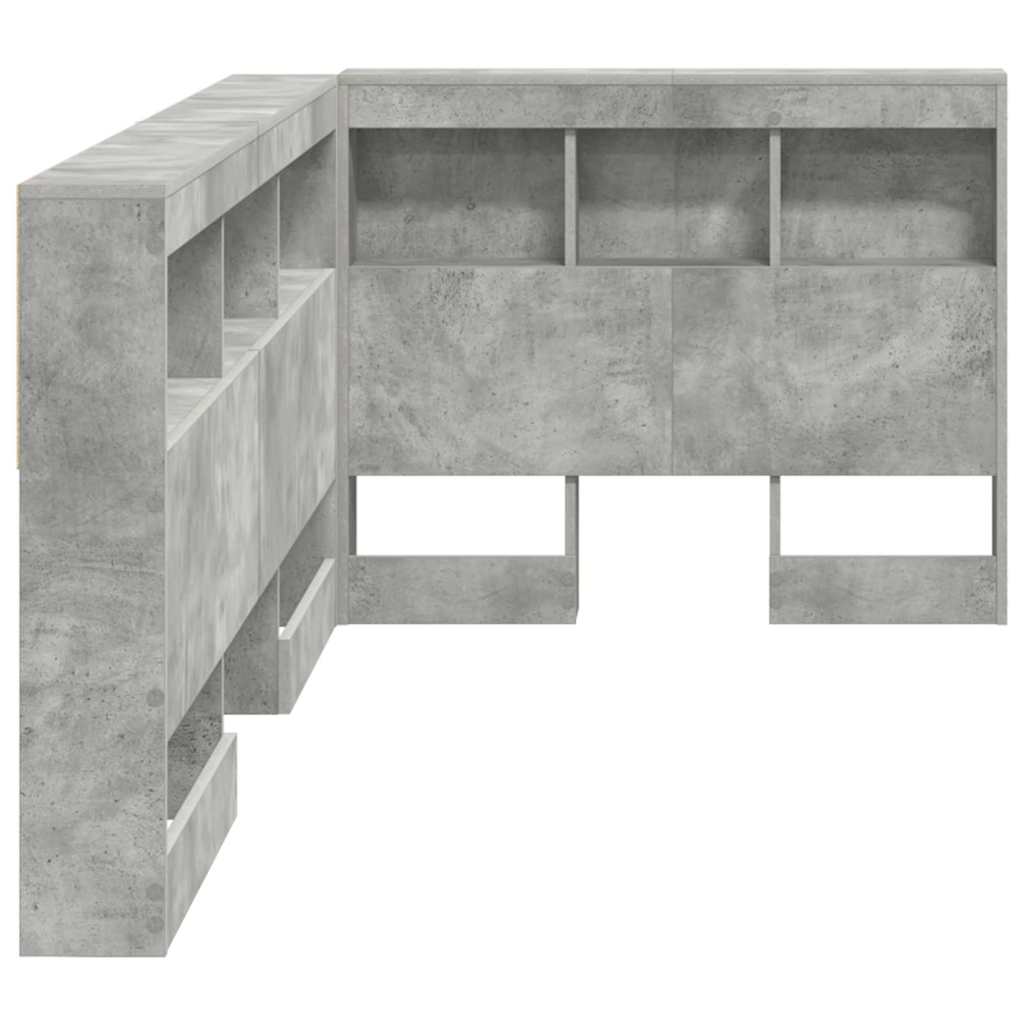 Opbevaringshovedgavl Med Hylde Beton Konstrueret Træ - Billede 7