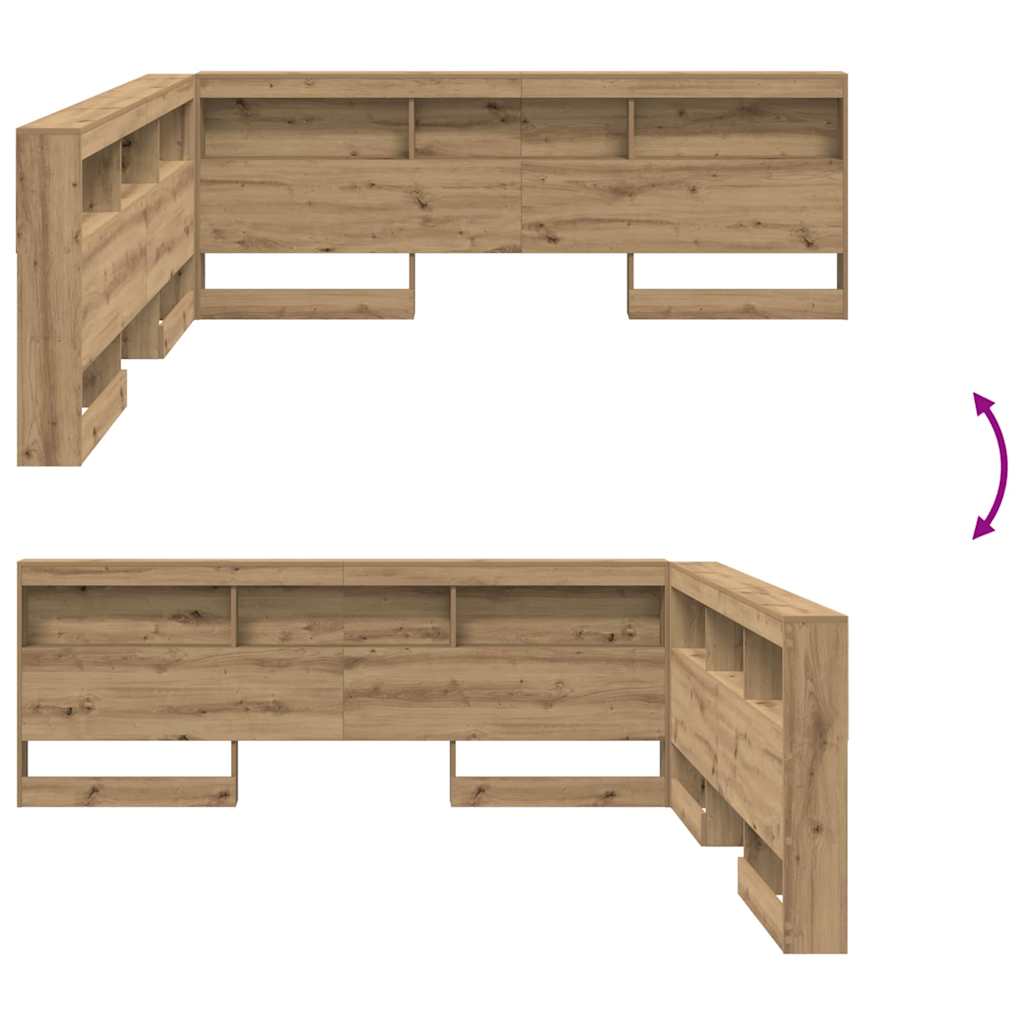 Opbevaringshovedgavl Artisan Eg 200 Cm Konstrueret Træ - Billede 10
