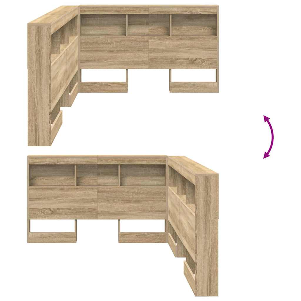 Opbevaringshovedgavl Med Hylde Sonoma-eg 120 Cm Konstrueret Træ - Billede 9