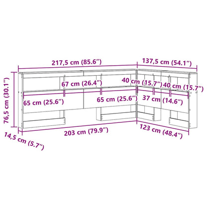 Opbevaringshovedgavl Med Hylde Sonoma-eg 120 Cm Konstrueret Træ - Billede 10