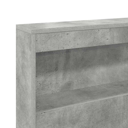 Opbevaringshovedgavl Med Hylde Betongrå 150 Cm Konstrueret Træ - Billede 9