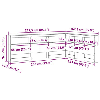 Opbevaringshovedgavl Artisan Eg 150 Cm Konstrueret Træ - Billede 12