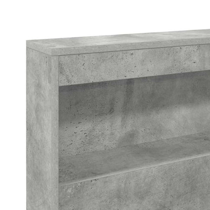 Opbevaringshovedgavl Med Hylde Betongrå 120 Cm Konstrueret Træ - Billede 9