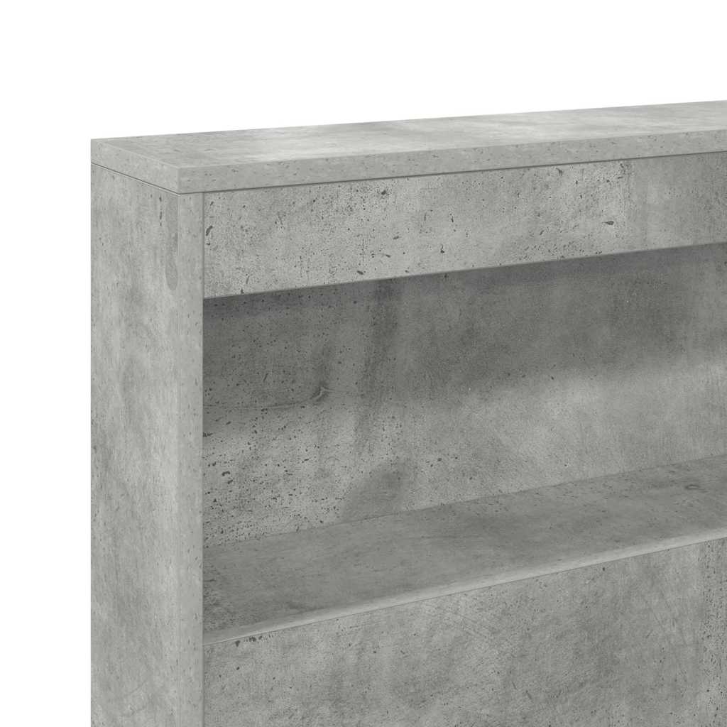 Opbevaringshovedgavl Med Hylde Betongrå 140 Cm Konstrueret Træ - Billede 9