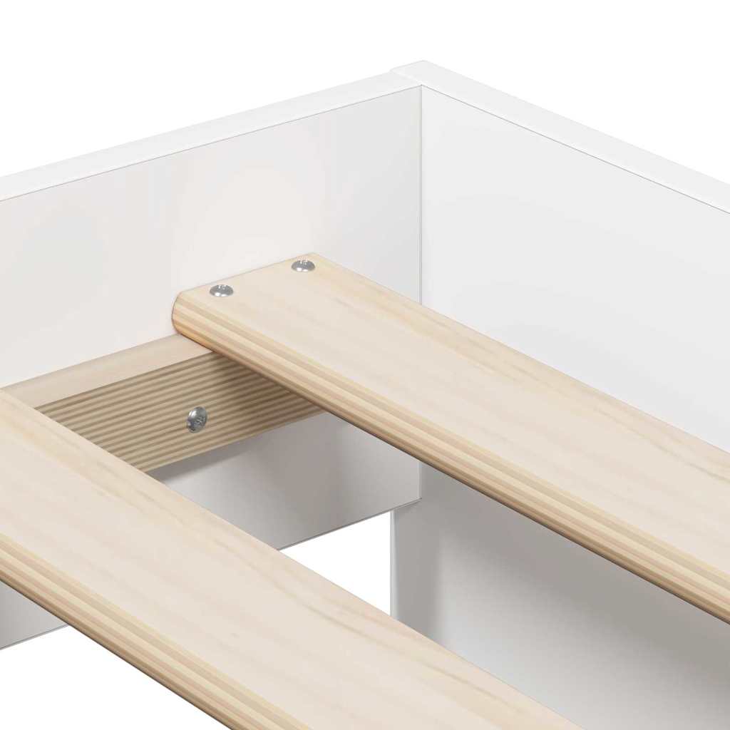 Seng Med Opbevaring Hvid 244 118 53,5 Cm Konstrueret Træ - Billede 11