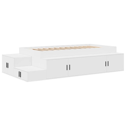 Seng Med Opbevaring Hvid 244 118 53,5 Cm Konstrueret Træ - Billede 2