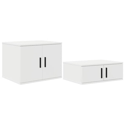 Seng Med Opbevaring Hvid 244 118 53,5 Cm Konstrueret Træ - Billede 5