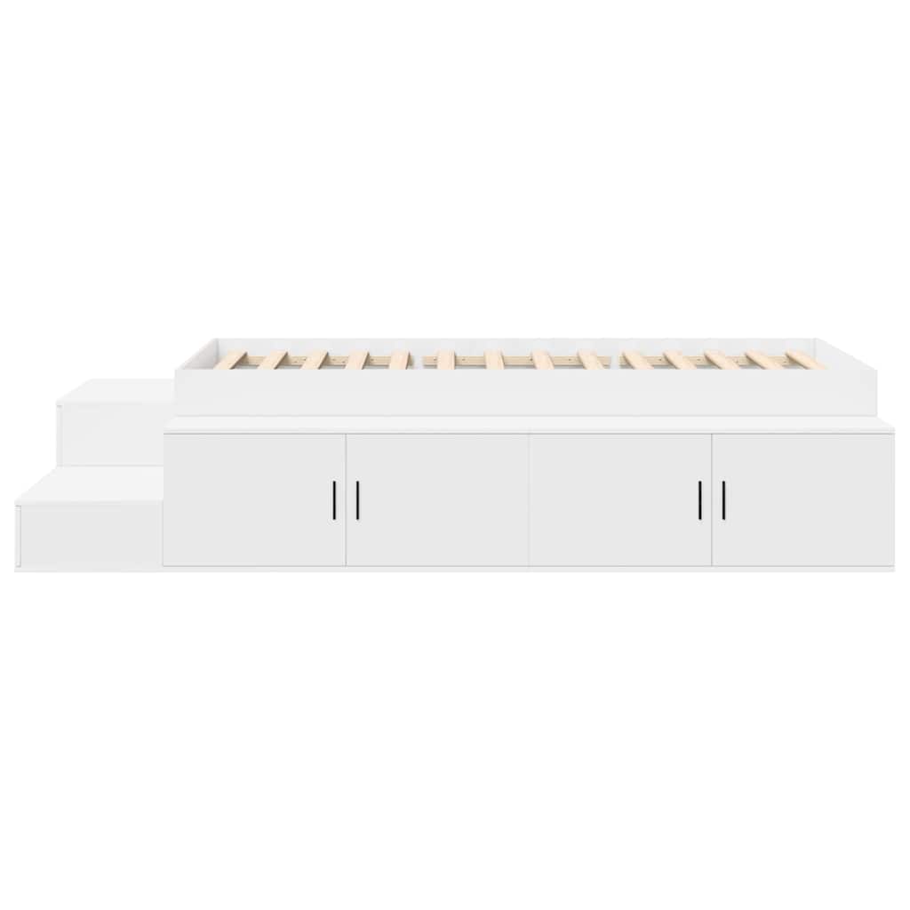 Seng Med Opbevaring Hvid 244 118 53,5 Cm Konstrueret Træ - Billede 7