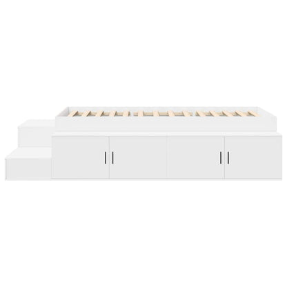 Seng Med Opbevaring Hvid 244 118 53,5 Cm Konstrueret Træ - Billede 7