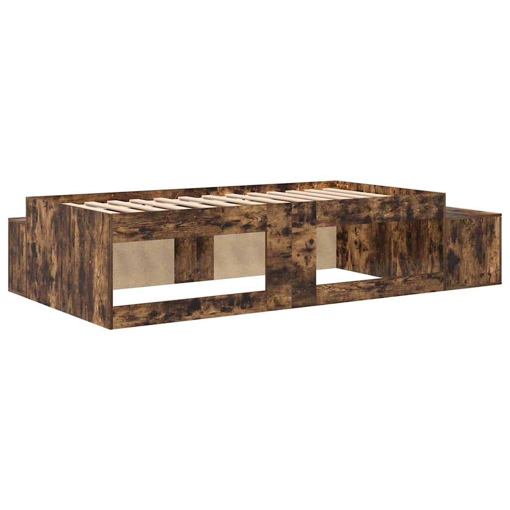 Seng Med Opbevaring Med Skuffe Røget Eg 234 X 118 X 53.5 Cm - Billede 9