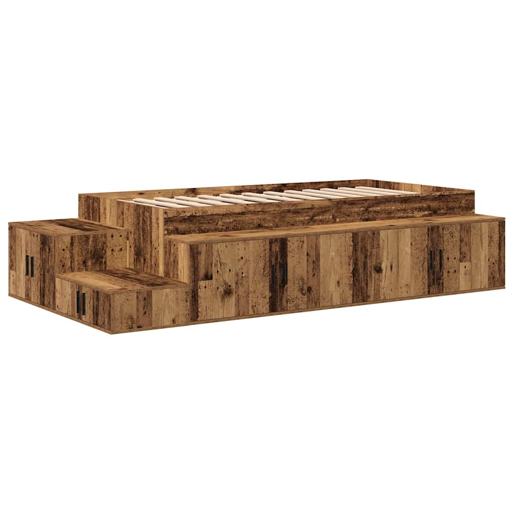 Seng Med Opbevaring Med Skuffe Gammelt Træ 234 X 103 X 53.5 Cm - Billede 2