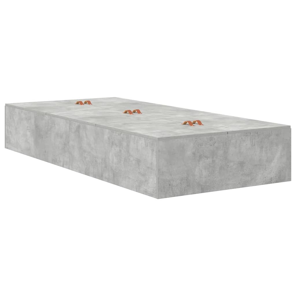 Seng Med Opbevaring Med Skuffe Beton Grå 236.5 X 80 X 31.5 Cm - Billede 7