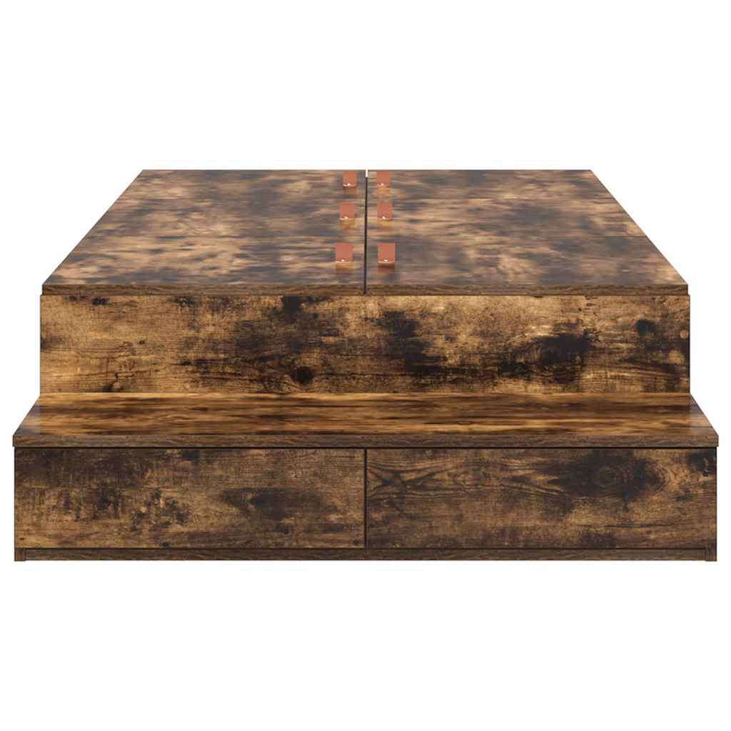 Seng Med Opbevaring Med Skuffe Røget Eg 236.5 X 80 X 31.5 Cm - Billede 8