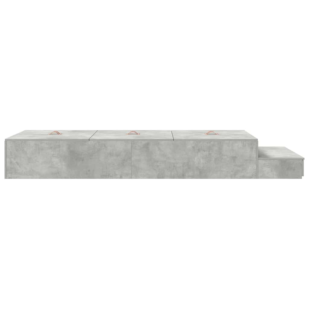 Seng Med Opbevaring Med Skuffe Beton Grå 236.5 X 90 X 31.5 Cm - Billede 6