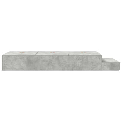 Seng Med Opbevaring Med Skuffe Beton Grå 236.5 X 90 X 31.5 Cm - Billede 6