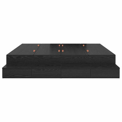 Seng Med Opbevaring Med Skuffe Sort Eg 236.5 X 200 X 31.5 Cm - Billede 5