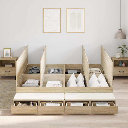 Seng Med Opbevaring Med Skuffe Sonoma Eg 236.5 X 200 X 31.5 Cm - Billede 4