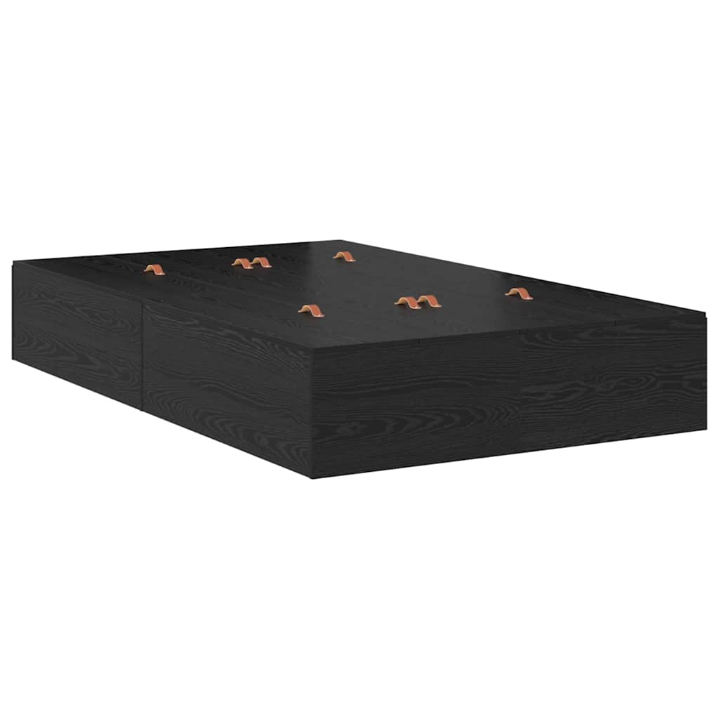 Seng Med Opbevaring Med Skuffe Sort Eg 236.5 X 120 X 31.5 Cm - Billede 6