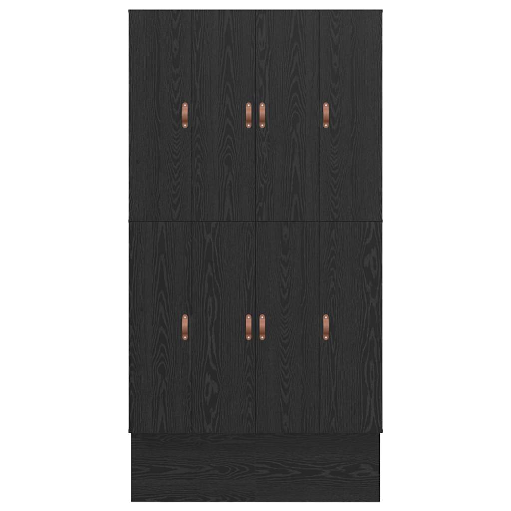 Seng Med Opbevaring Med Skuffe Sort Eg 236.5 X 120 X 31.5 Cm - Billede 9