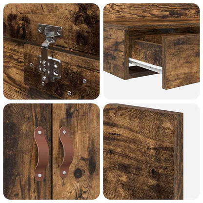 Seng Med Opbevaring Med Skuffe Røget Eg 236.5 X 120 X 31.5 Cm - Billede 11