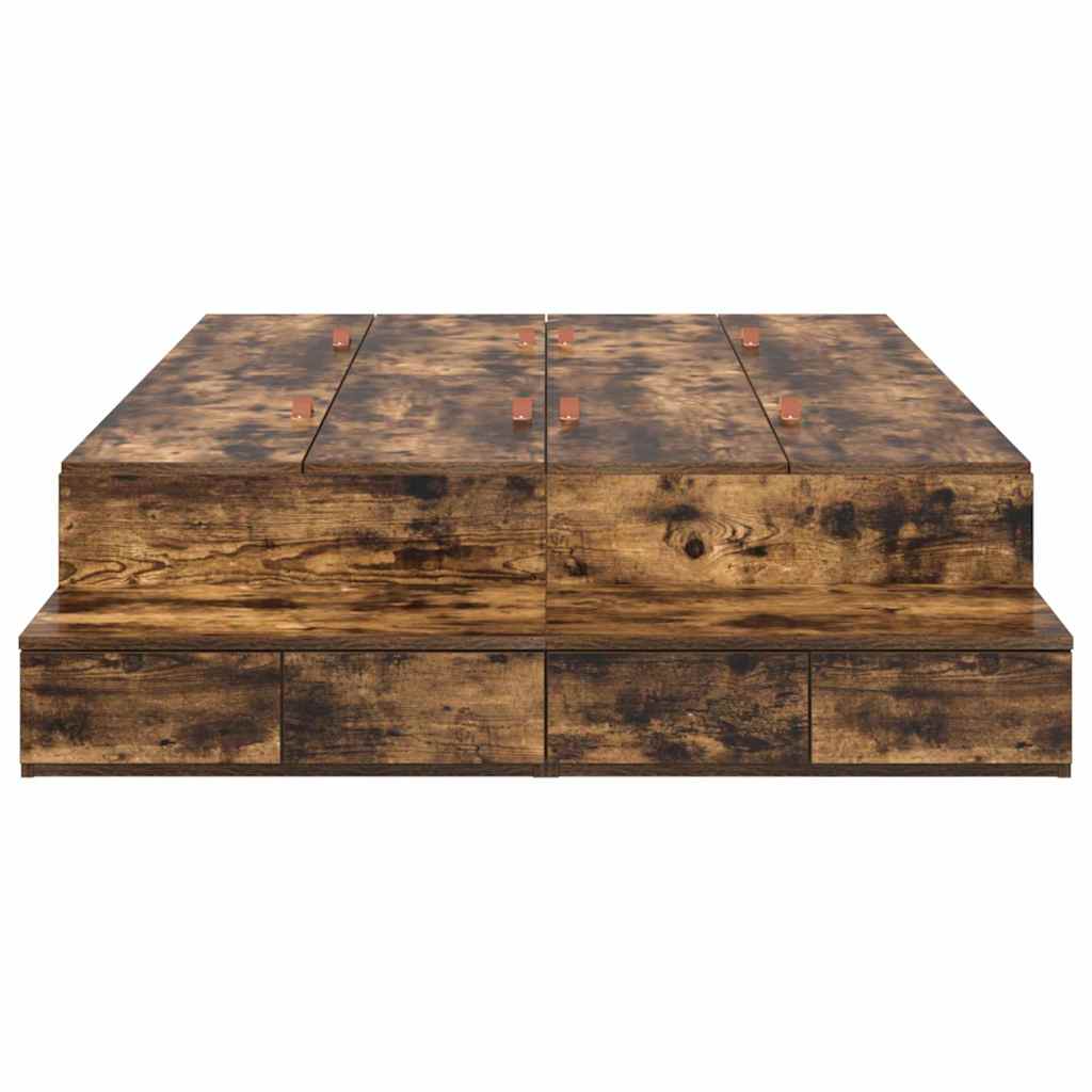 Seng Med Opbevaring Med Skuffe Røget Eg 236.5 X 120 X 31.5 Cm - Billede 7