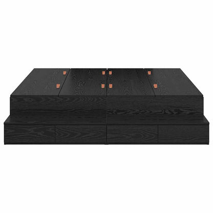Seng Med Opbevaring Med Skuffe Sort Eg 236,5 X 160 X 31,5 Cm - Billede 8
