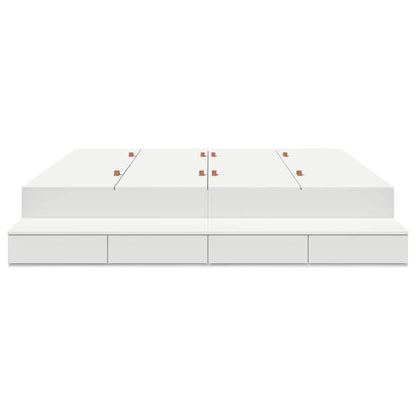 Seng Med Opbevaring Hvid 236,5 X 180 X 31,5 Cm Konstrueret Træ - Billede 4