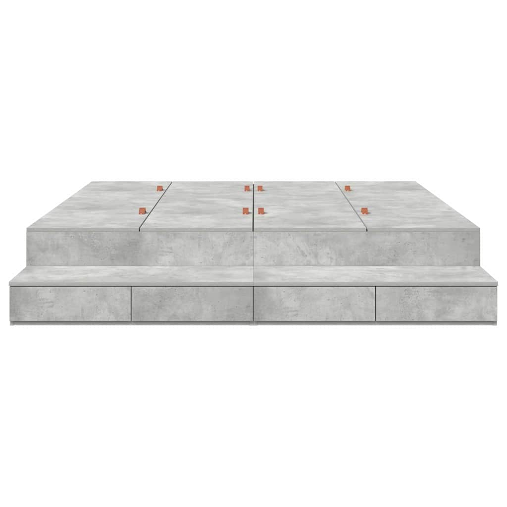 Seng Med Opbevaring Med Skuffe Beton Grå 236,5 X 180 X 31,5 Cm - Billede 4