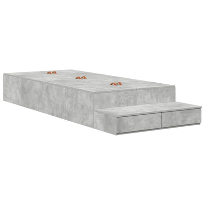 Seng Med Opbevaring Med Skuffe Beton Grå 226,5 X 90 X 31,5 Cm - Billede 2