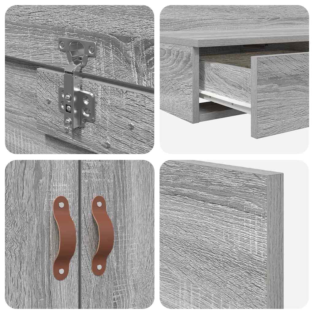 Seng Med Opbevaring Med Dør Grå Sonoma-eg 226,5 X 75 X 31,5 Cm - Billede 12