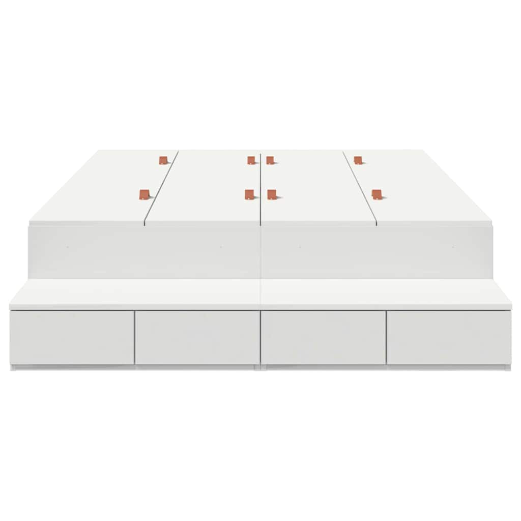 Seng Med Opbevaring Hvid 226,5 X 120 X 31,5 Cm Konstrueret Træ - Billede 8