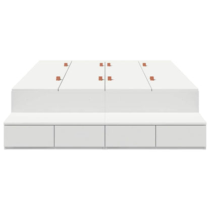 Seng Med Opbevaring Hvid 226,5 X 120 X 31,5 Cm Konstrueret Træ - Billede 8