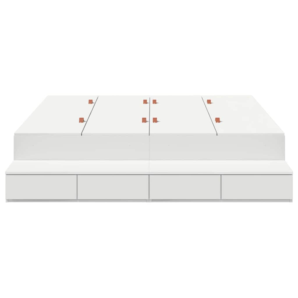 Seng Med Opbevaring Hvid 226,5 140 31,5 Cm Konstrueret Træ - Billede 8